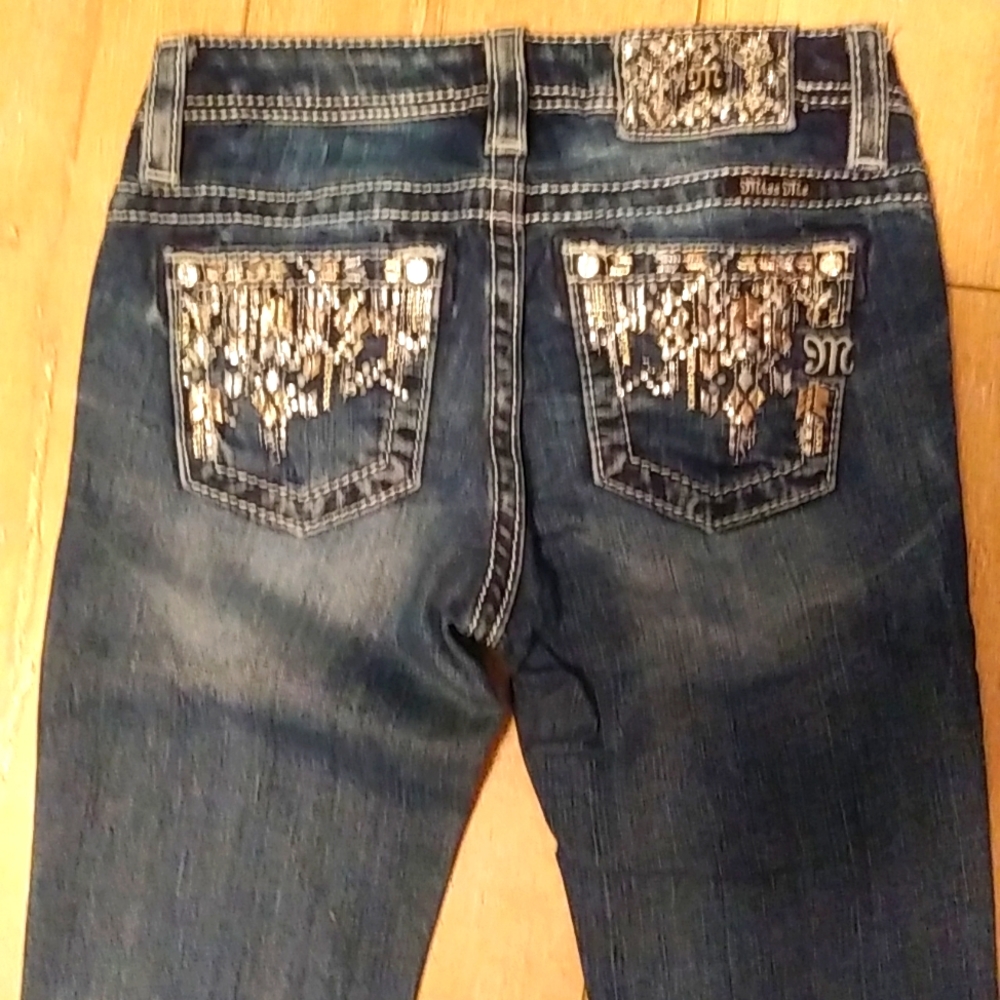 Miss Me Dark Blue Girls Skinny Jeans - Picture 4 of 5